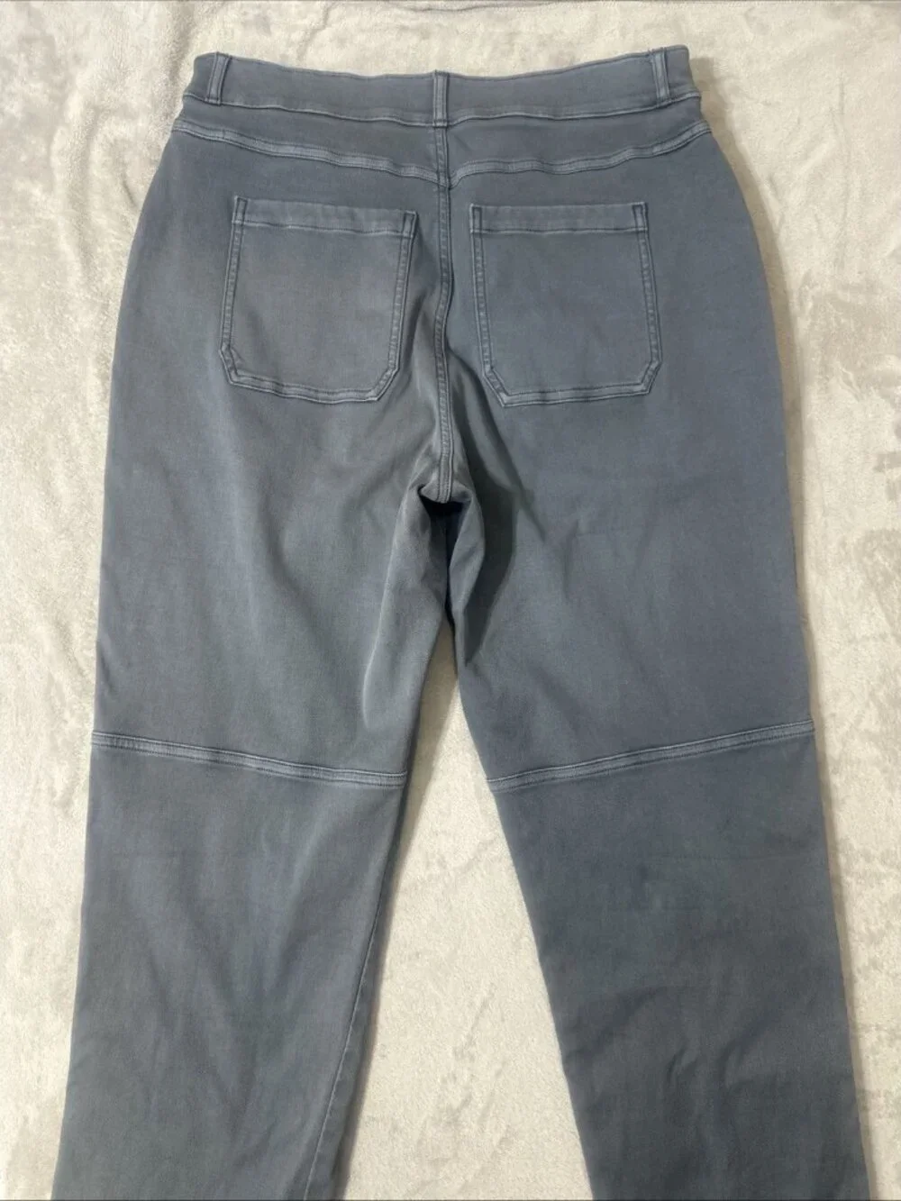 SPANX Pants XL Stretch Twill Straight Leg Blue